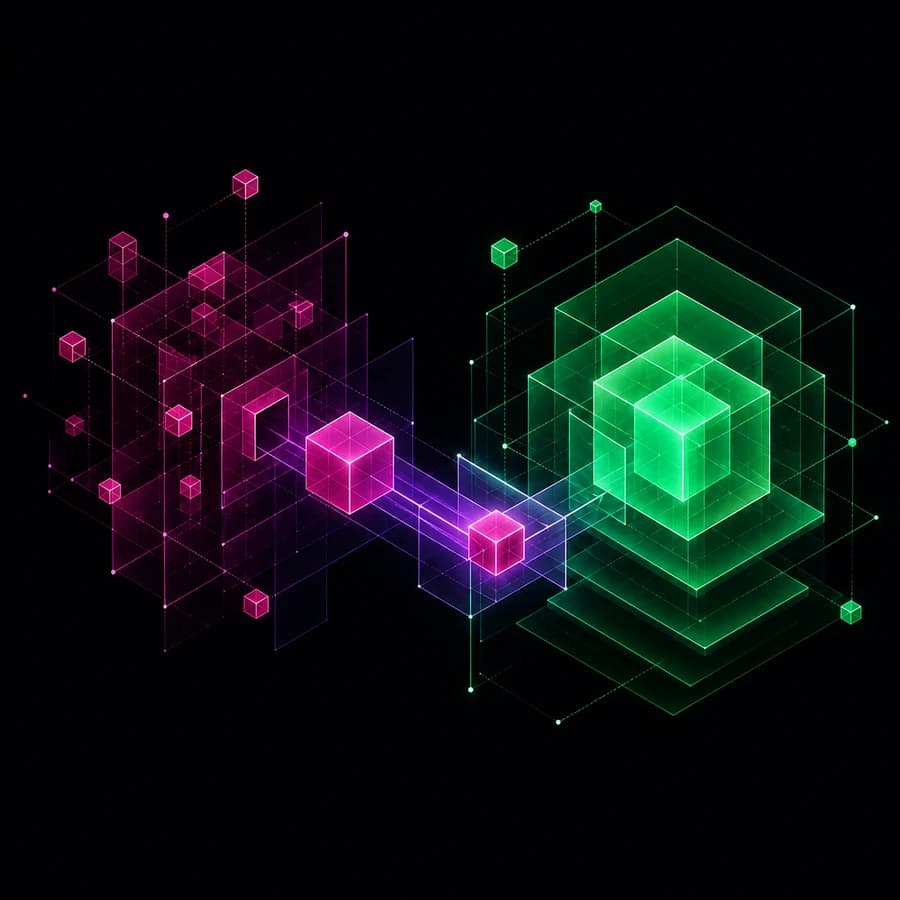 A magenta module crossing into a stable green system